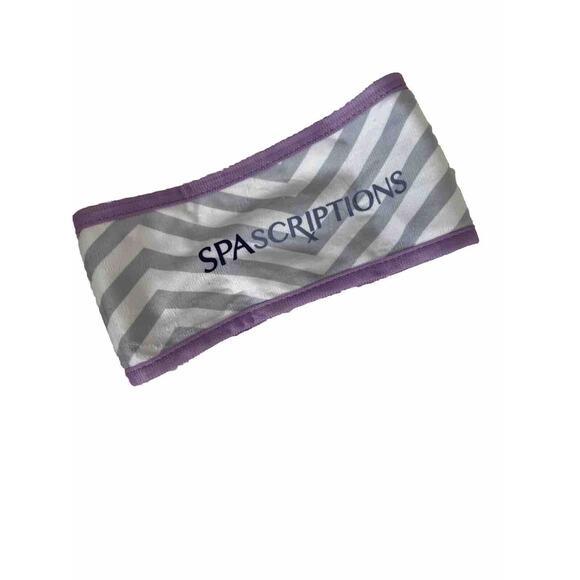 Adjustable NEW Spa Headband Purple Gray White Global Beauty Care Spascriptions - Picture 3 of 4